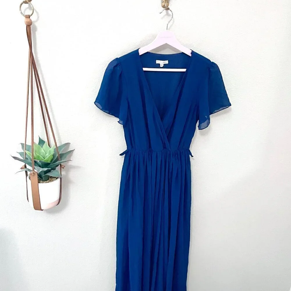 Baltic Born Kristina Cross Front Maxi Dress Navy Size S - Picture 2 of 9